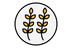 Gluten icon. icon related to food. colored outline icon style. nutrition elements illustration vector