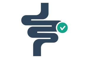 Gut icon. icon related to digestive system. solid icon style. gut health elements illustration vector