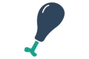 Chicken leg icon. icon related to protein source. solid icon style. nutrition elements illustration vector