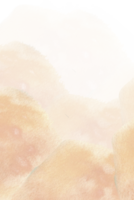 Watercolor peach fuzz abstract background template for greeting card, invitation, label, logo design. Orange splashes, soft clouds for paper design png