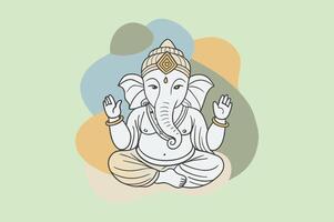 lord Ganesh line art vector