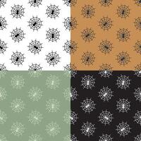 set of seamless patterns with Spider web with spider in center. Design element for Halloween. Ornament for decoration and printing on fabric. Design element. vector