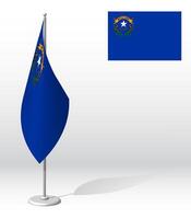 flag of american state of NEVADA on flagpole for registration of solemn event, meeting foreign guests. Day of state of NEVADA. Realistic 3D on white vector