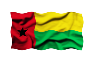 Waving the flag of Guinea Bissau on a transparent background. 3d rendering png