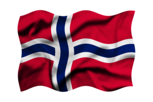 Waving the flag of Norway on a transparent background. 3d rendering png