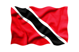 Waving the flag of Trinidad and Tobago on a transparent background. 3d rendering png