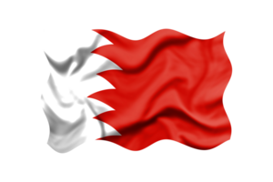 Waving the flag of Bahrain on a transparent background. 3d rendering png