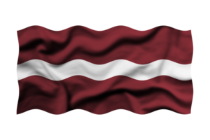 Waving the flag of Latvia on a transparent background. 3d rendering png