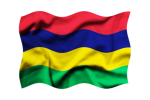 aving the flag of Mauritius on a transparent background. 3d rendering png