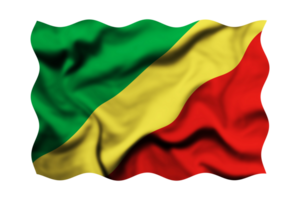 Waving the flag Republic Of The Congo on a transparent background. 3d rendering png