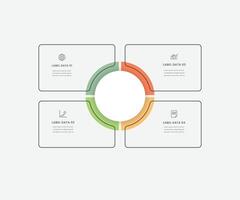 management business continual improvement infographic 4 point stage template with square and circle center matrix structure for slide presentation free design vector