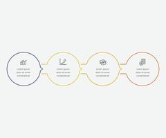 circle line connected with 4 step process. Infographic template free element vector