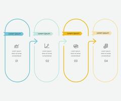 Infographic elements, flat colors, design templates, for workflow layouts, charts, annual reports with 4 options free elements vector