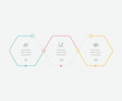 Business infographics. Infographics with 3 steps or options. A thin linear infographic with a diamond-shaped template for a presentation or website. Timeline of processes free illustration vector