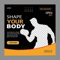gym social media post design vector
