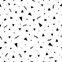 Black And White Geometric Elements Memphis Style Pattern Background vector