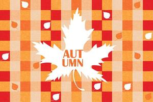 Creative autumn background with maple leaf and falling leaves design in minimal style for corporate identity, branding, social media ads, promo. Modern design template in trendy geometric style. vector