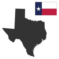 Texas state map. Map of the U.S. state of Texas with flag. vector