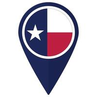 Texas flag on map pinpoint icon isolated. Flag of Texas. vector