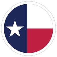 Texas flag on circle shape icon isolated. Flag of Texas. vector