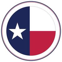 Texas flag on circle shape icon isolated. Flag of Texas. vector