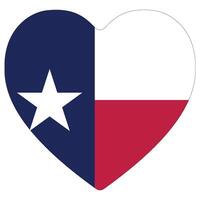 Texas flag on heart shape icon isolated. Flag of Texas. vector
