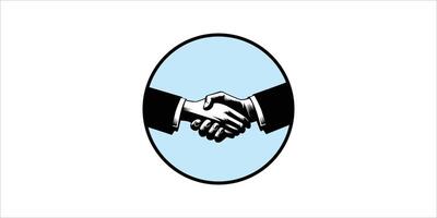 Silhouette Style Handshake Illustration Professional Agreement Symbol vector