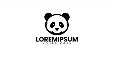 Silhouette Style Panda head Logo Minimalist and Customizable Design vector