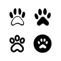 Animal paw print icon set. Black Animal paw print icon set on white background. illustration vector