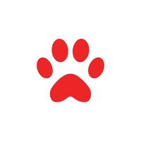 Animal paw print icon on white background. illustration in trendy flat style vector