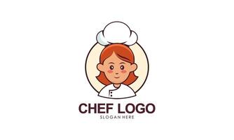 Mascot character female cheff logo collection vector
