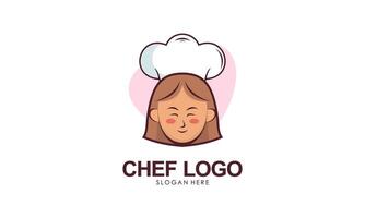 Mascot character female cheff logo collection vector