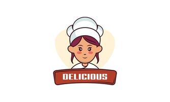 Mascot character female cheff logo collection vector