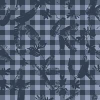 Tropical leaf on lumberjack buffalo check seamless pattern background vector