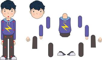 Boy character model sheet. front view vector