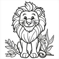 animal coloring book illustration vector