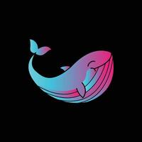 The Illustration of Whale Gradient vector