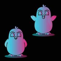 Penguin Gradient Night vector