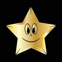 Star Game with Smile Gold vector