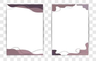 illustration features an A4 paper template with abstract, soft purple and maroon fluid shapes at the corners. It is ideal for designing elegant and professional-looking invoices or stationery vector