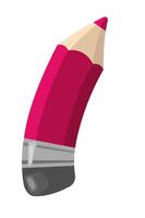 Red Curved Pencil Illustration A Creative and Enjoyable Design, Perfect for Artistic Projects vector