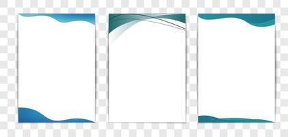 A4 invoice template set with minimalist design. border gradient blue wave pattern, adding an elegant touch. rest space is white, allowing for easy customization of invoice details vector