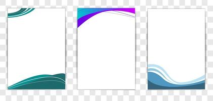 A4 invoice template set, minimalist design. border gradient blue and purple pattern, adding an elegant touch. rest space is white, allowing for easy customization of invoice details vector