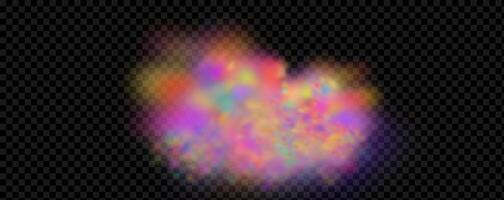 An explosion of colorful smoke clouds.Multicolor fog with blue and yellow particles.Explosions of color powder. vector