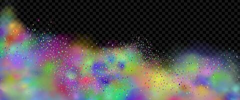 An explosion of colorful smoke clouds.Multicolor fog with blue and yellow particles.Explosions of color powder. vector