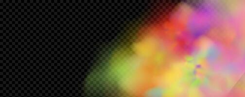 An explosion of colorful smoke clouds.Multicolor fog with blue and yellow particles.Explosions of color powder. vector