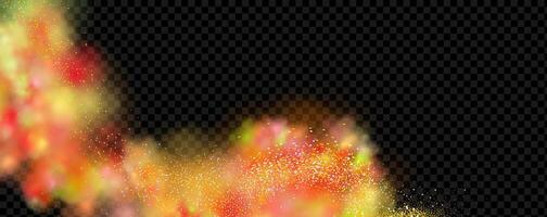 An explosion of colorful smoke clouds.Multicolor fog with blue and yellow particles.Explosions of color powder. vector