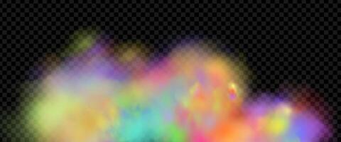 An explosion of colorful smoke clouds.Multicolor fog with blue and yellow particles.Explosions of color powder. vector