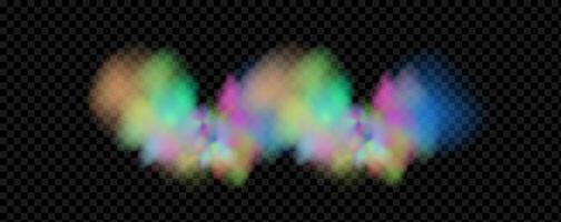 An explosion of colorful smoke clouds.Multicolor fog with blue and yellow particles.Explosions of color powder. vector