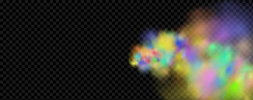 An explosion of colorful smoke clouds.Multicolor fog with blue and yellow particles.Explosions of color powder. vector